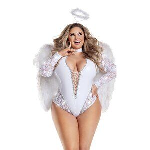 NEW Sparkle Angel Costume Plus SZ 1X Halloween Role Play MSRP $103 Broken Zipper